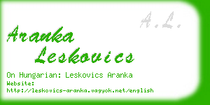 aranka leskovics business card